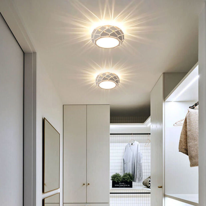 Modern Simplicity Round Iron Acrylic LED Flush Mount Ceiling Light For Hallways