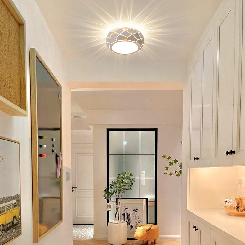 Modern Simplicity Round Iron Acrylic LED Flush Mount Ceiling Light For Hallways