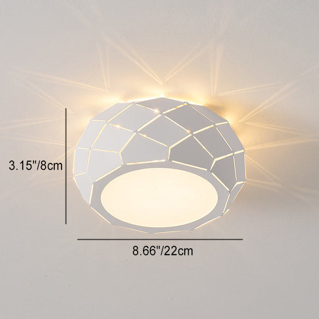 Modern Simplicity Iron	Acrylic Bowl Shape LED Flush Mount Ceiling Light For Hallways