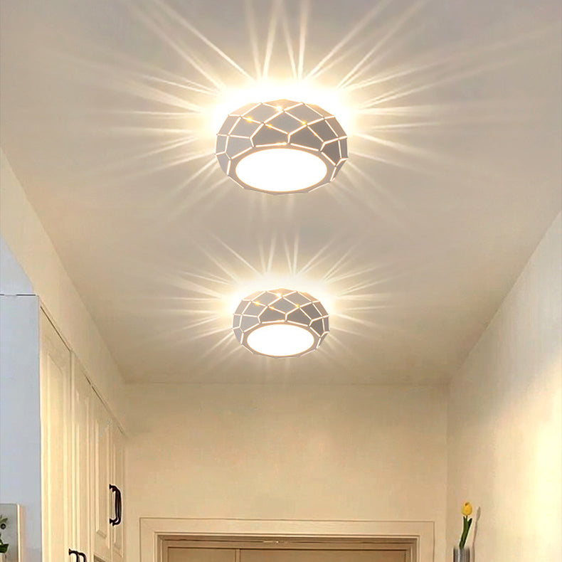 Modern Simplicity Round Iron Acrylic LED Flush Mount Ceiling Light For Hallways