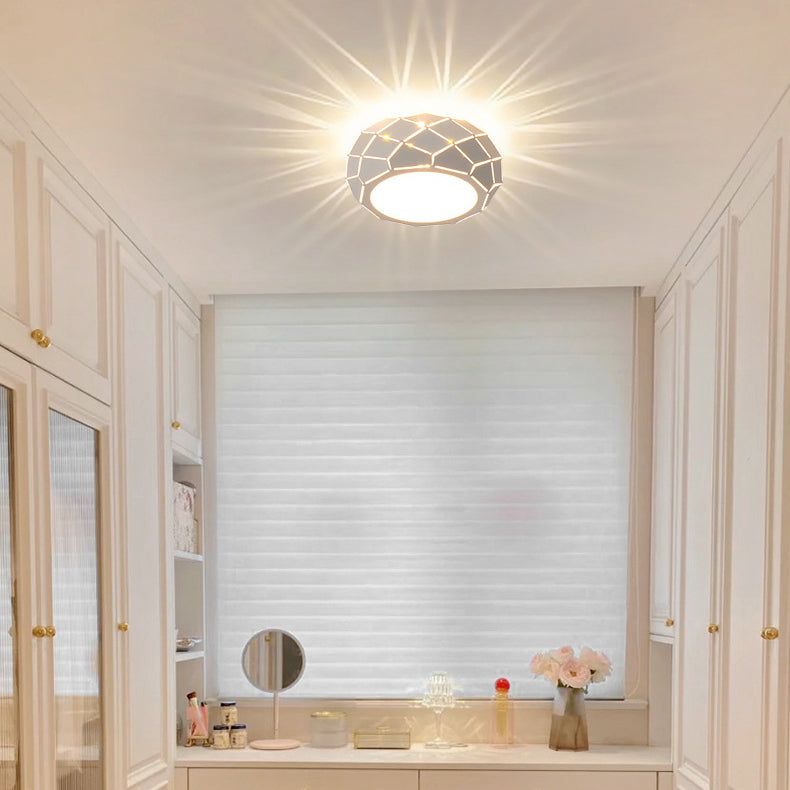 Modern Simplicity Round Iron Acrylic LED Flush Mount Ceiling Light For Hallways