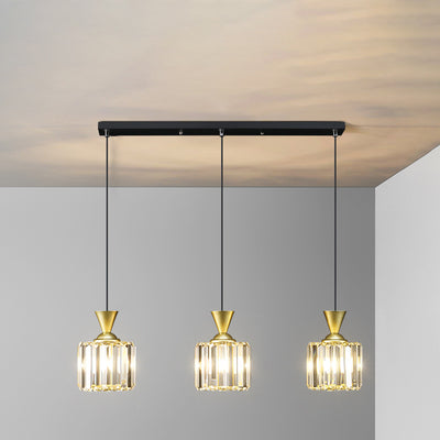Moderne Einfachheit Rund Quadrat Eisen Kristall 1/3 - Licht Kronleuchter für Schlafzimmer 