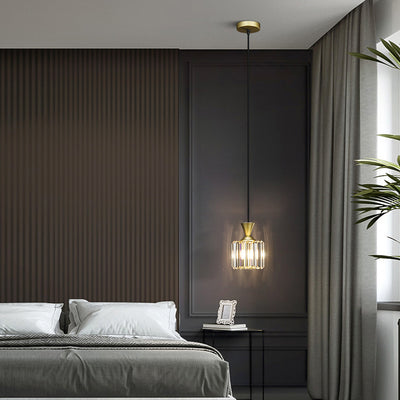 Moderne Einfachheit Rund Quadrat Eisen Kristall 1/3 - Licht Kronleuchter für Schlafzimmer 