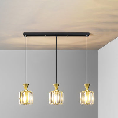 Moderne Einfachheit Rund Quadrat Eisen Kristall 1/3 - Licht Kronleuchter für Schlafzimmer 