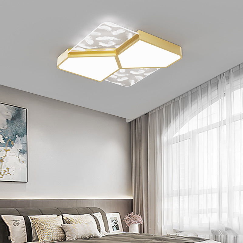 Lámpara de Araña de Madera Nórdica Contemporánea de Acrílico Crema Flor 1/3-Luz para Sala de Estar 