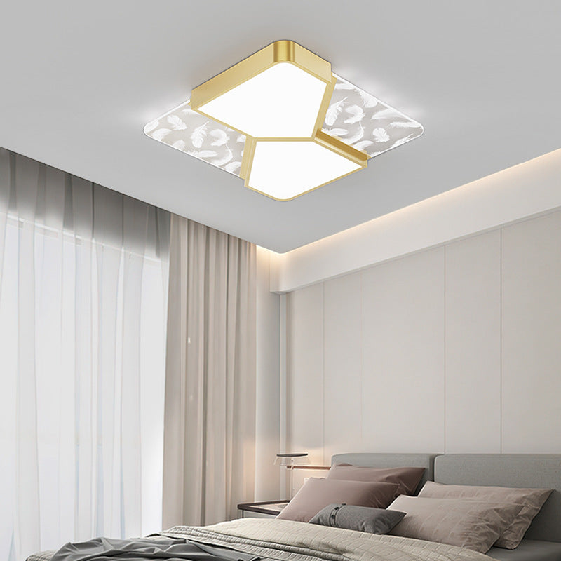 Lámpara de Araña de Madera Nórdica Contemporánea de Acrílico Crema Flor 1/3-Luz para Sala de Estar 