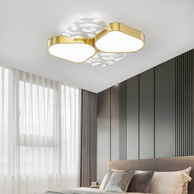 Lámpara de Araña de Madera Nórdica Contemporánea de Acrílico Crema Flor 1/3-Luz para Sala de Estar 