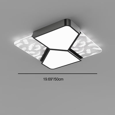 Lámpara de Araña de Madera Nórdica Contemporánea de Acrílico Crema Flor 1/3-Luz para Sala de Estar 