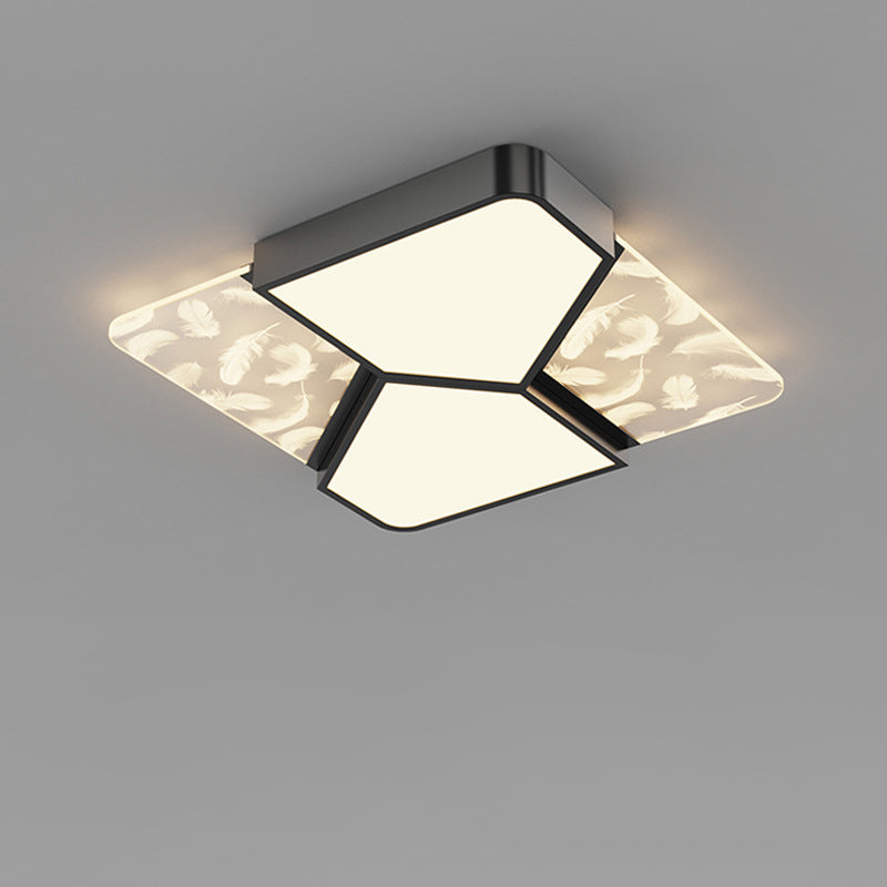 Lámpara de Araña de Madera Nórdica Contemporánea de Acrílico Crema Flor 1/3-Luz para Sala de Estar 
