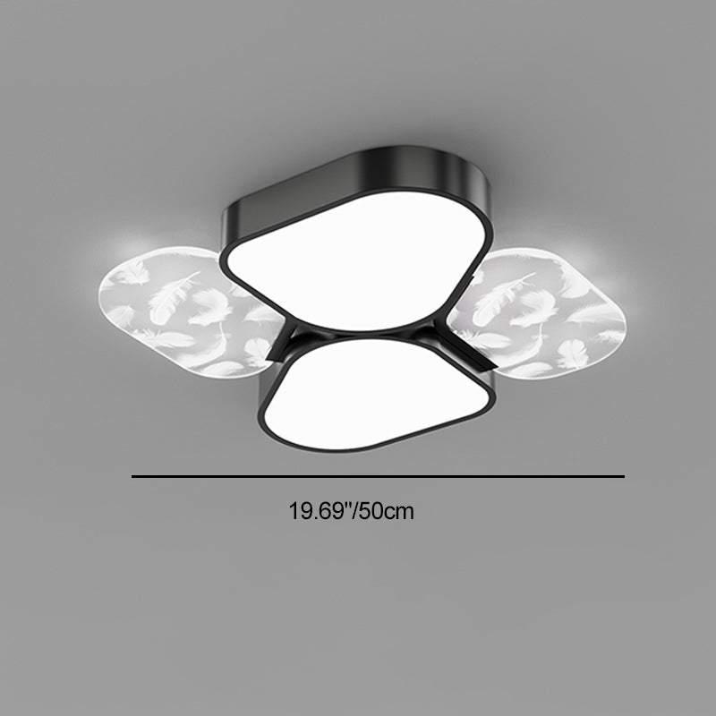 Lámpara de Araña de Madera Nórdica Contemporánea de Acrílico Crema Flor 1/3-Luz para Sala de Estar 