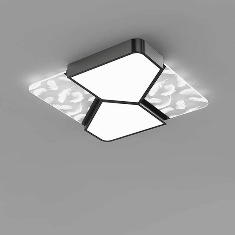 Lámpara de Araña de Madera Nórdica Contemporánea de Acrílico Crema Flor 1/3-Luz para Sala de Estar 