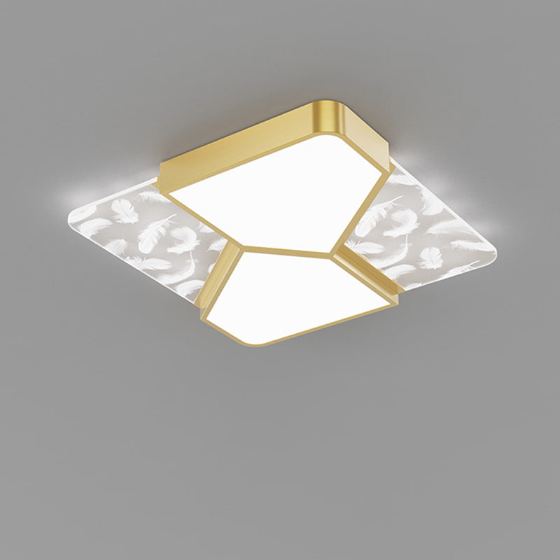 Lámpara de Araña de Madera Nórdica Contemporánea de Acrílico Crema Flor 1/3-Luz para Sala de Estar 