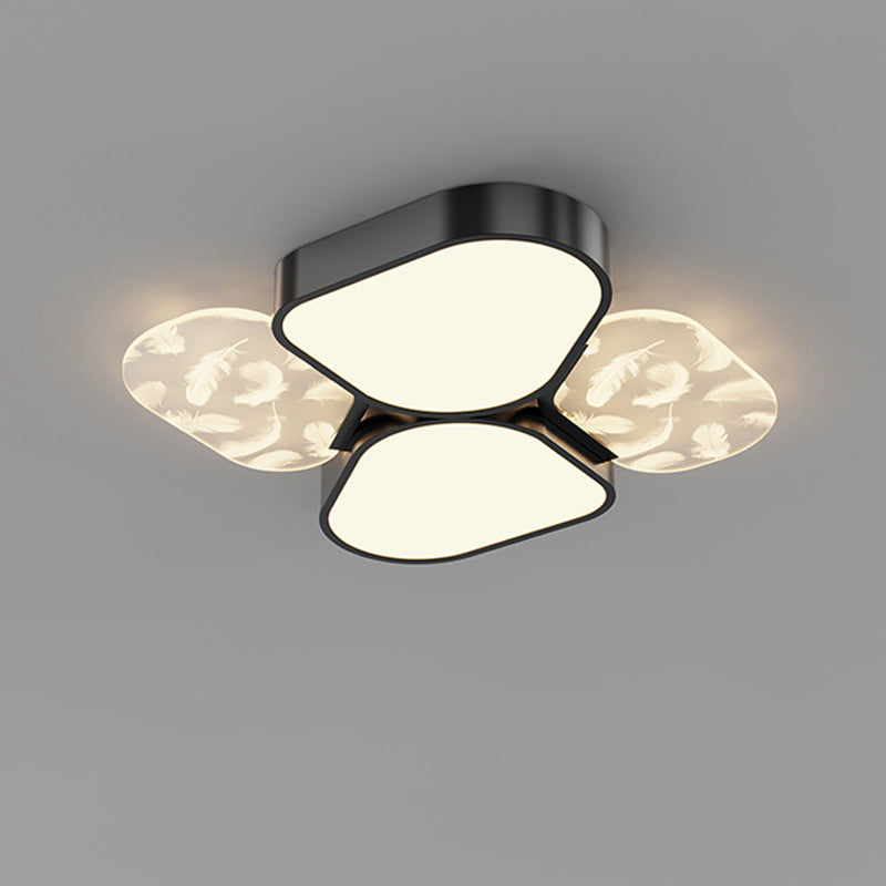 Lámpara de Araña de Madera Nórdica Contemporánea de Acrílico Crema Flor 1/3-Luz para Sala de Estar 