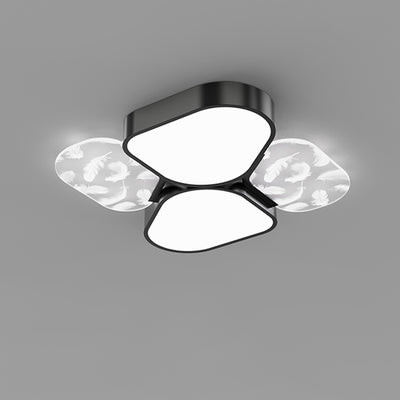 Lámpara de Araña de Madera Nórdica Contemporánea de Acrílico Crema Flor 1/3-Luz para Sala de Estar 
