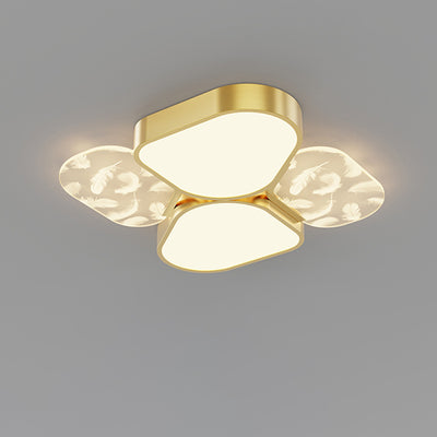 Lámpara de Araña de Madera Nórdica Contemporánea de Acrílico Crema Flor 1/3-Luz para Sala de Estar 