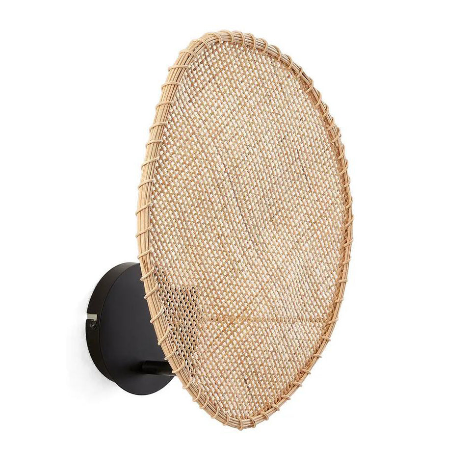 Applique murale contemporaine en rotin en forme de feuille Boho 1 - lampe murale pour salon 