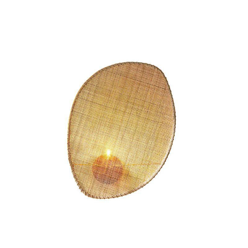 Applique murale contemporaine en rotin en forme de feuille Boho 1 - lampe murale pour salon 