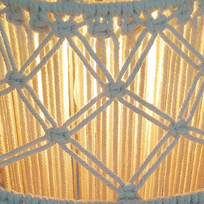 Contemporary Boho Fabric Tassel Braided Rope 1 - Light Chandelier For Dining Room