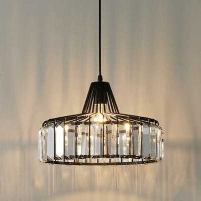 Modern Simplicity Iron Crystal 1 - Light Pendant Light For Dining Room