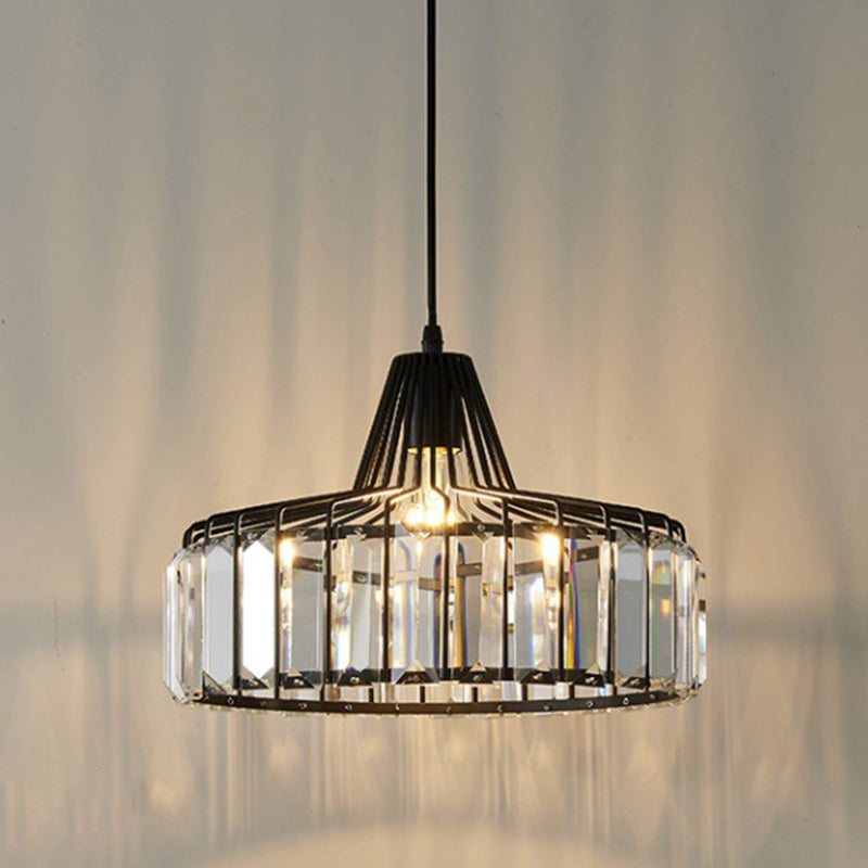 Modern Simplicity Iron Crystal 1 - Light Pendant Light For Dining Room