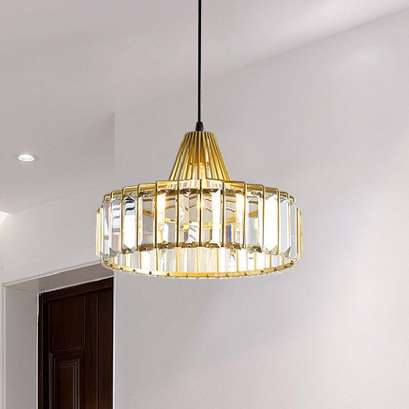 Modern Simplicity Iron Crystal 1 - Light Pendant Light For Dining Room