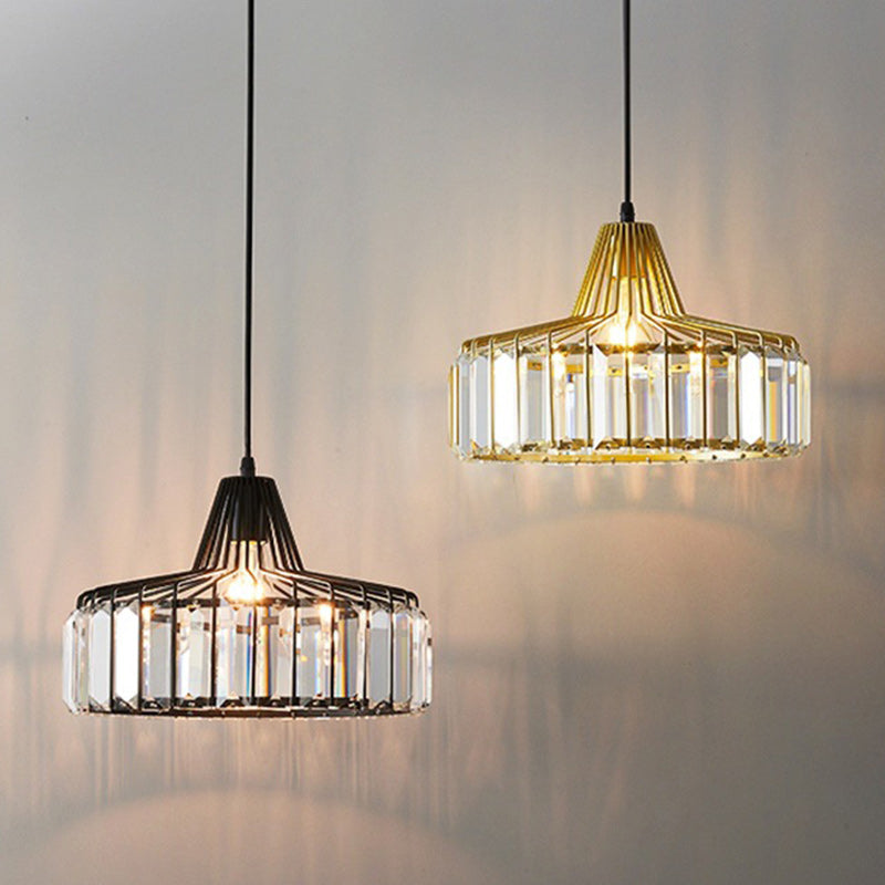 Modern Simplicity Iron Crystal 1 - Light Pendant Light For Dining Room