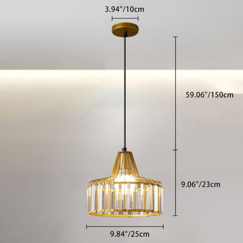 Modern Simplicity Iron Crystal 1 - Light Pendant Light For Dining Room