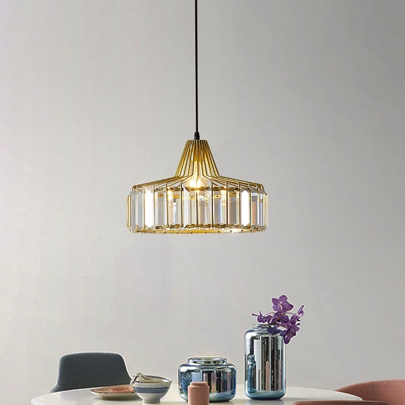 Modern Simplicity Iron Crystal 1 - Light Pendant Light For Dining Room