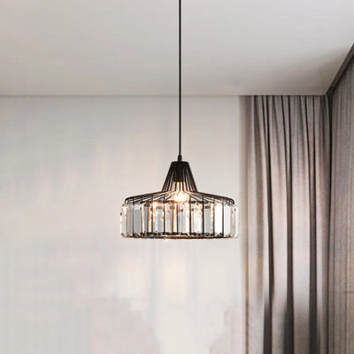 Modern Simplicity Iron Crystal 1 - Light Pendant Light For Dining Room