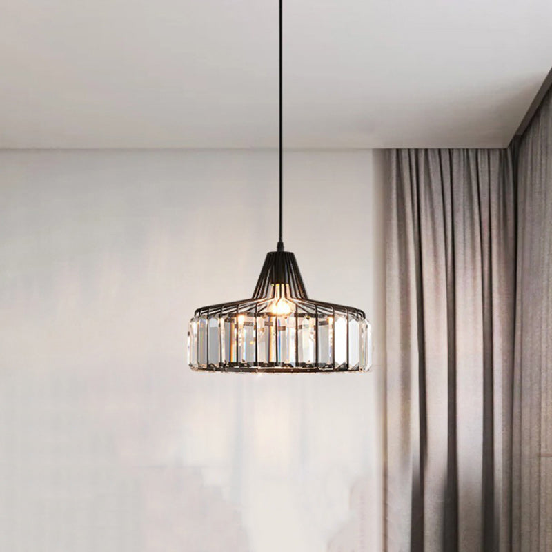 Modern Simplicity Iron Crystal 1 - Light Pendant Light For Dining Room