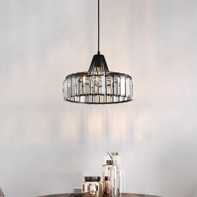 Modern Simplicity Iron Crystal 1 - Light Pendant Light For Dining Room