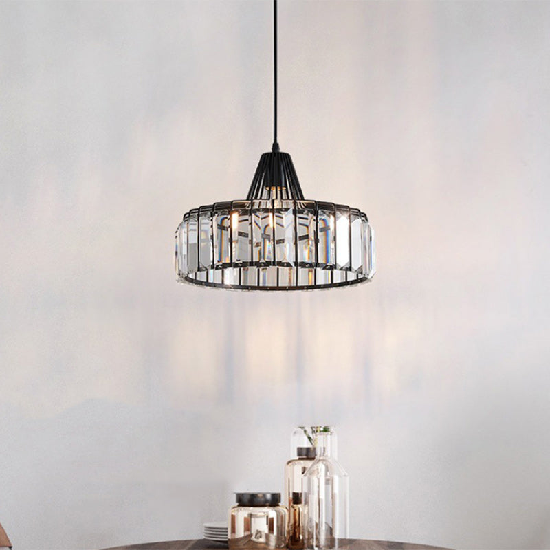 Modern Simplicity Iron Crystal 1 - Light Pendant Light For Dining Room
