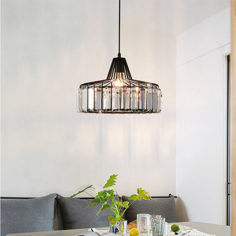 Modern Simplicity Iron Crystal 1 - Light Pendant Light For Dining Room