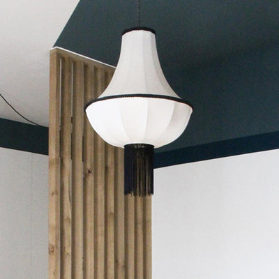 Moderne Art-Deco-Laternenform Stoff-Hardware 1 - Licht-Kronleuchter für Schlafzimmer 