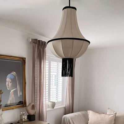 Moderne Art-Deco-Laternenform Stoff-Hardware 1 - Licht-Kronleuchter für Schlafzimmer 