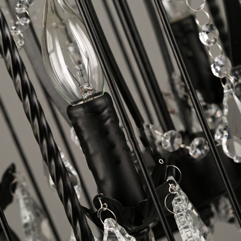 Cage à oiseaux créative contemporaine en fer avec cristal 4/8/12 - Lustre pour salle à manger 