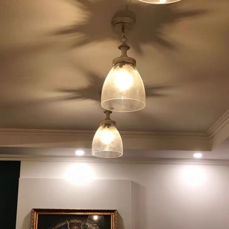 Moderno Shabby Chic Hierro Vidrio 1 - Lámpara Colgante de Luz Para Sala de Estar 