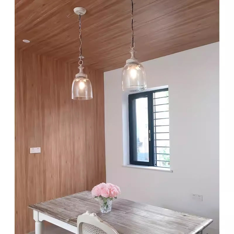 Moderno Shabby Chic Hierro Vidrio 1 - Lámpara Colgante de Luz Para Sala de Estar 
