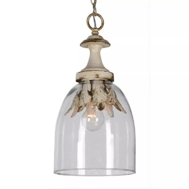 Moderno Shabby Chic Hierro Vidrio 1 - Lámpara Colgante de Luz Para Sala de Estar 