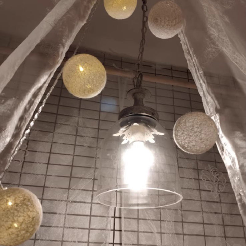 Moderno Shabby Chic Hierro Vidrio 1 - Lámpara Colgante de Luz Para Sala de Estar 