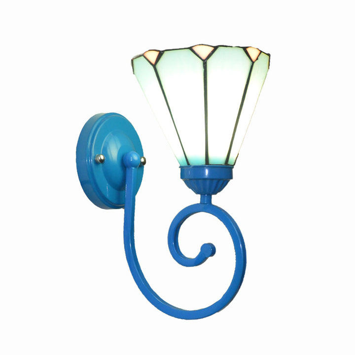 Applique murale traditionnelle en verre Tiffany Hardware avec motif de tube téléphonique 1 - lampe pour chambre à coucher 
