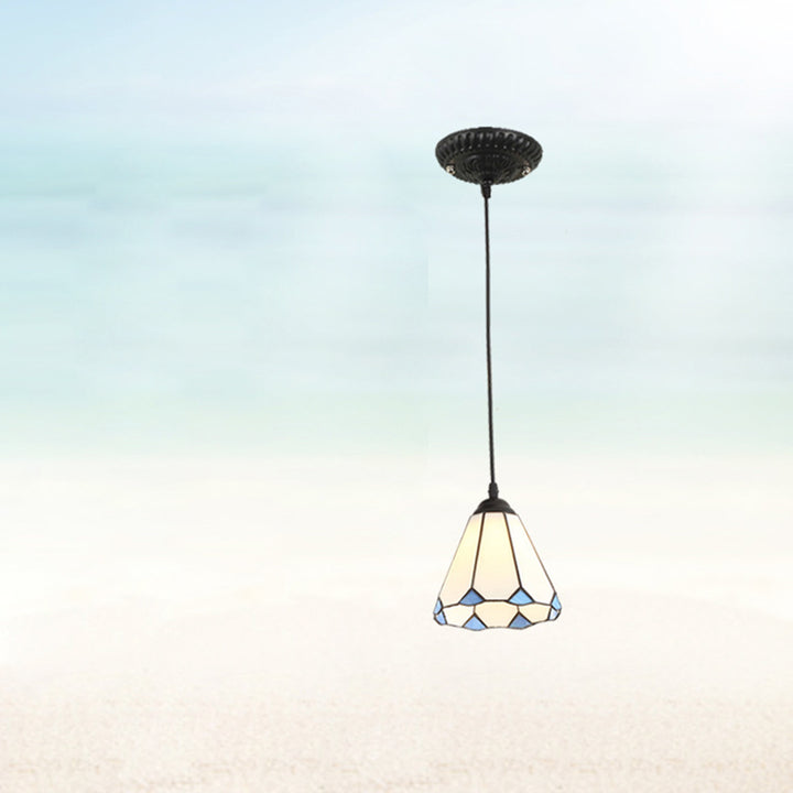Lámpara colgante de vidrio tradicional Tiffany Hardware 1 - Luz para comedor 
