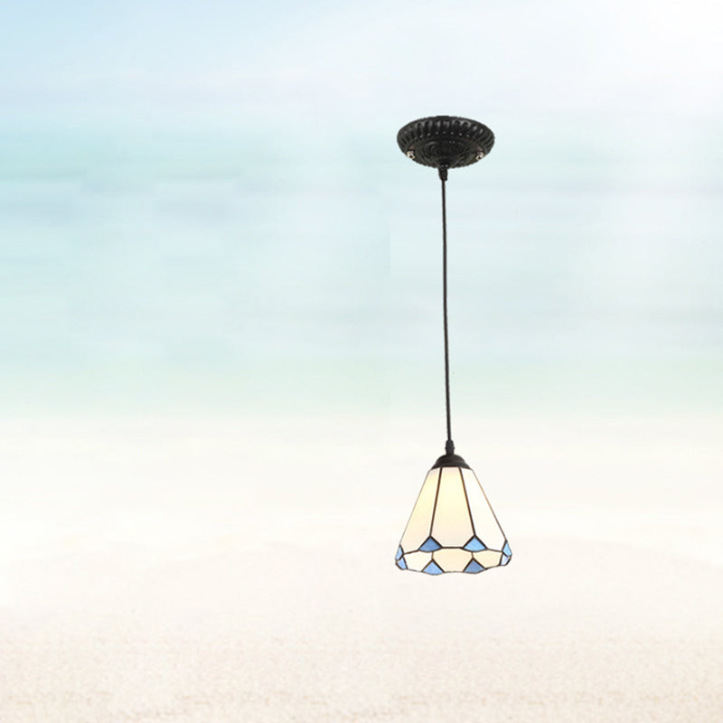 Traditionelle Tiffany Hardware Glas 1 - Licht Pendelleuchte für Esszimmer 