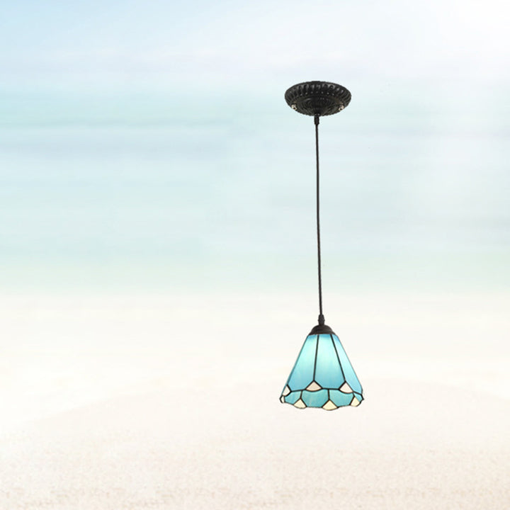 Lámpara colgante de vidrio tradicional Tiffany Hardware 1 - Luz para comedor 