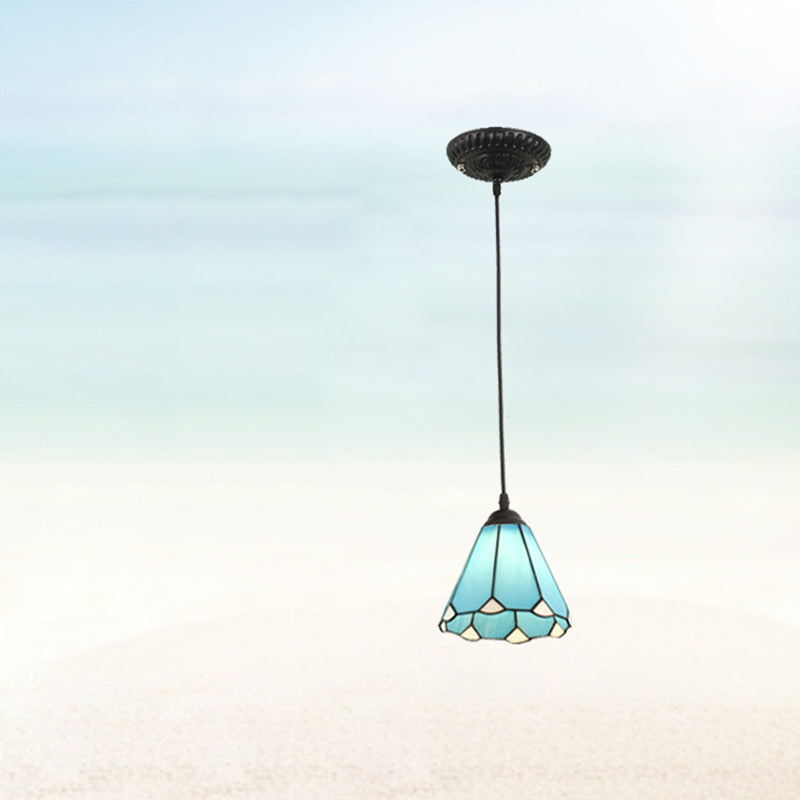 Traditionelle Tiffany Hardware Glas 1 - Licht Pendelleuchte für Esszimmer 