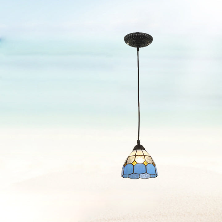 Lámpara colgante de vidrio tradicional Tiffany Hardware 1 - Luz para comedor 