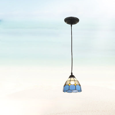 Traditionelle Tiffany Hardware Glas 1 - Licht Pendelleuchte für Esszimmer 