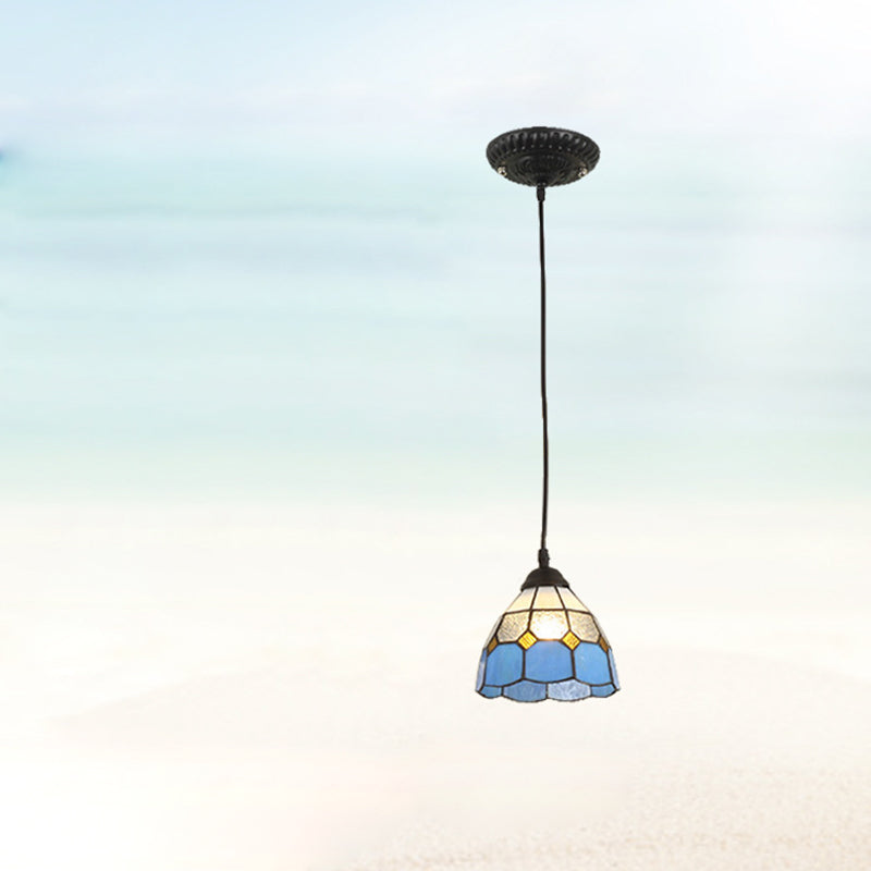 Traditionelle Tiffany Hardware Glas 1 - Licht Pendelleuchte für Esszimmer 