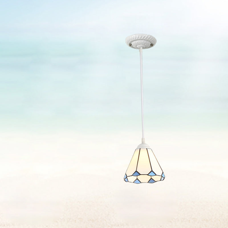 Lámpara colgante de vidrio tradicional Tiffany Hardware 1 - Luz para comedor 