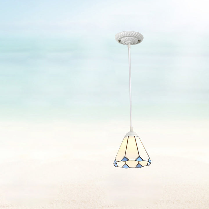 Lámpara colgante de vidrio tradicional Tiffany Hardware 1 - Luz para comedor 